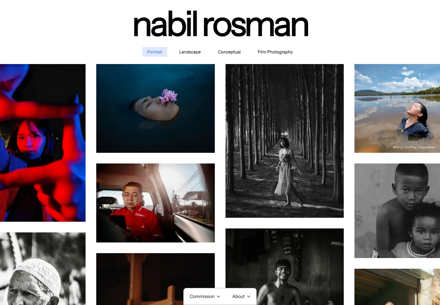 Nabil Rosman photography portfolio shown as a minimal image grid